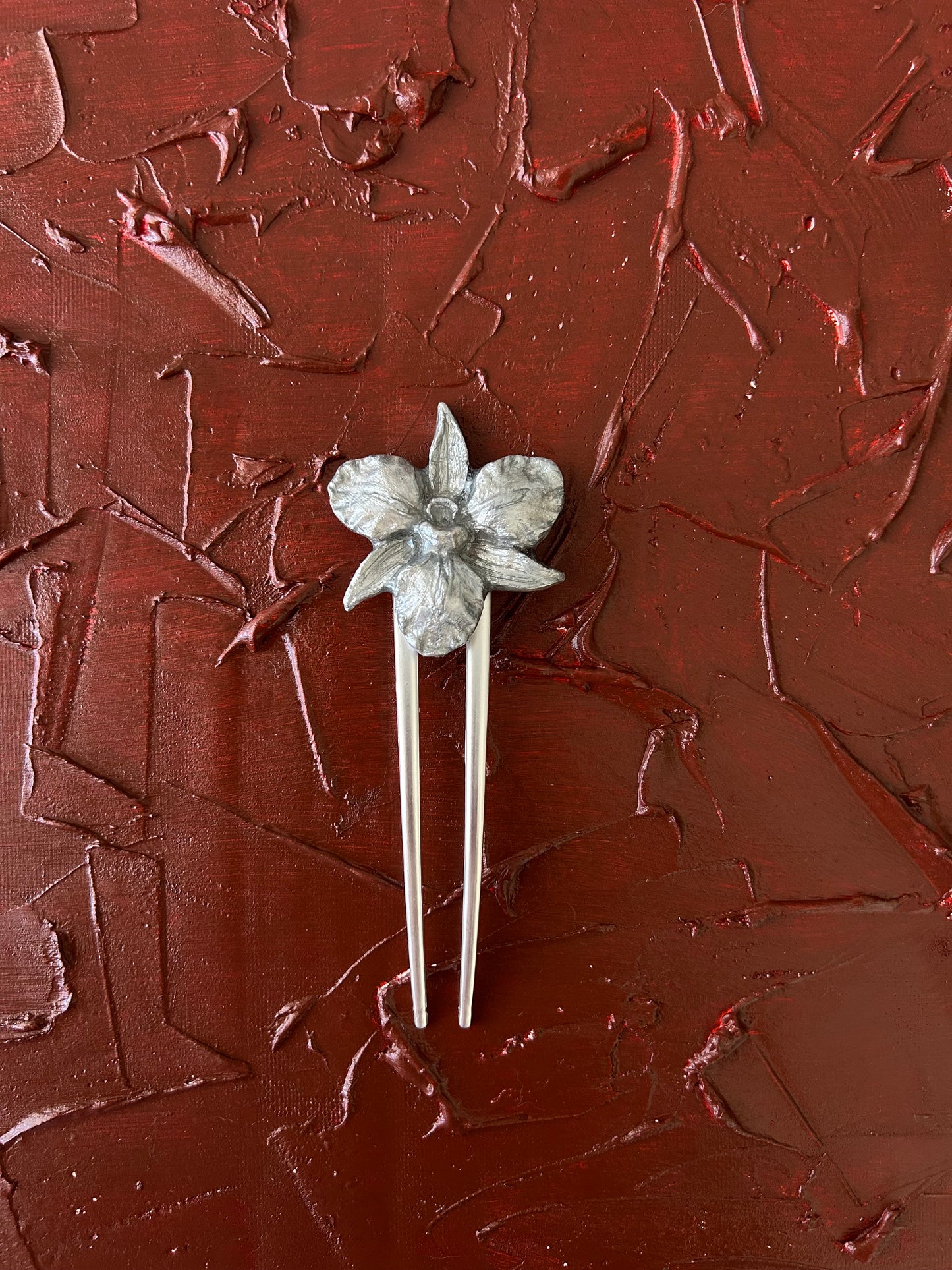 silver cattleya french pin