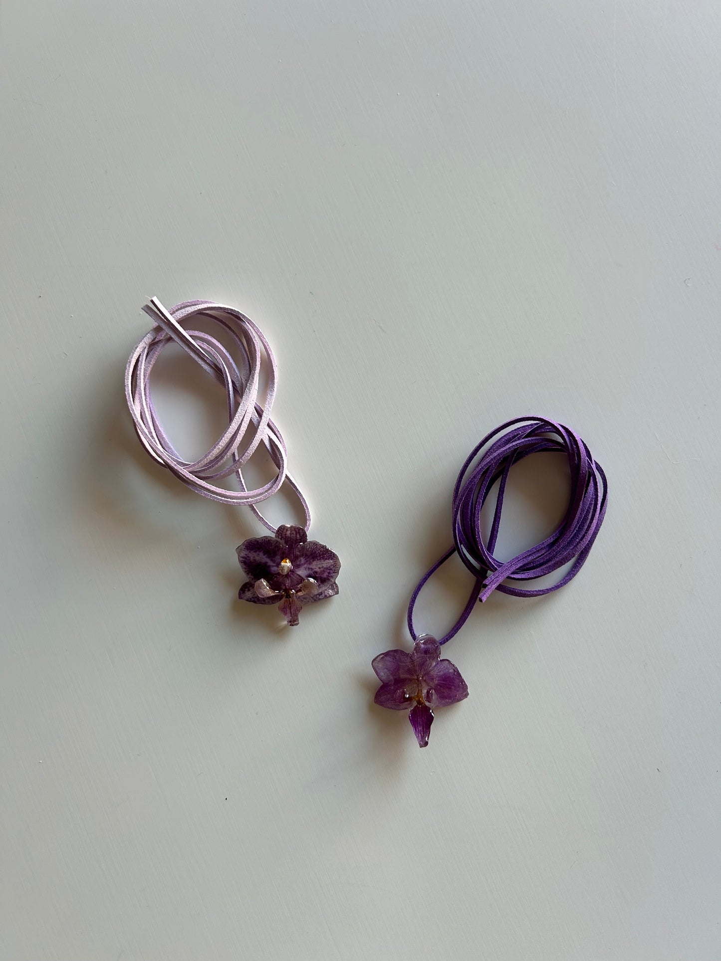 mini purple orchid choker