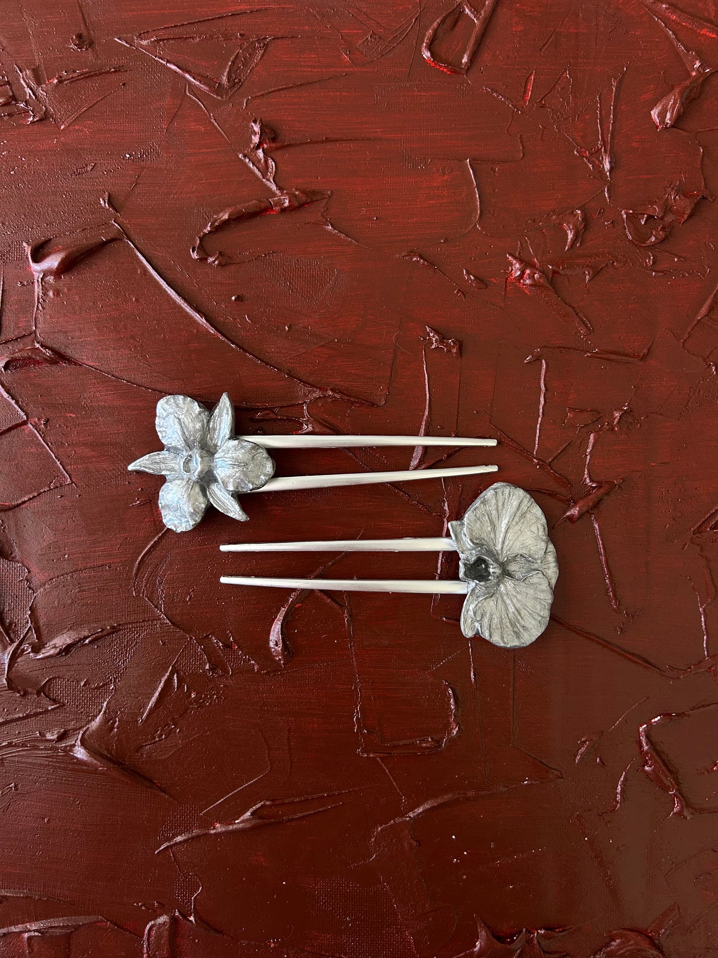 silver cattleya french pin