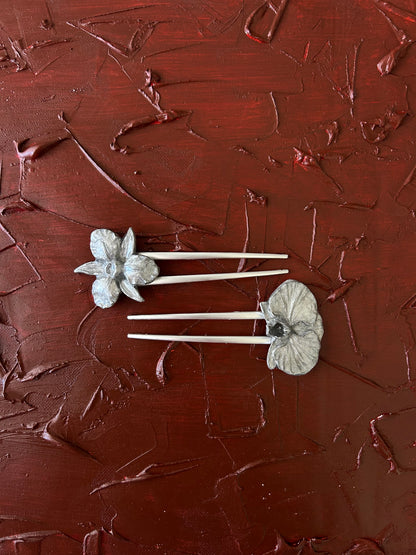 silver cattleya french pin